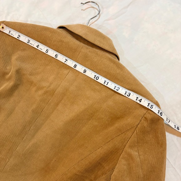 Tommy Hilfiger Womens Tan Corduroy Blazer Elbow Patches 3 Button Jacket Size 6 - Picture 10 of 11
